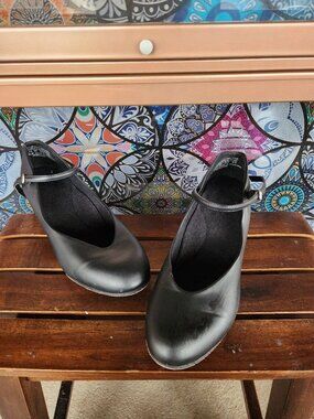 Bloch Black Leather Character Shoes Mary Jane Low Heel Dance Theater Womens 8.5W